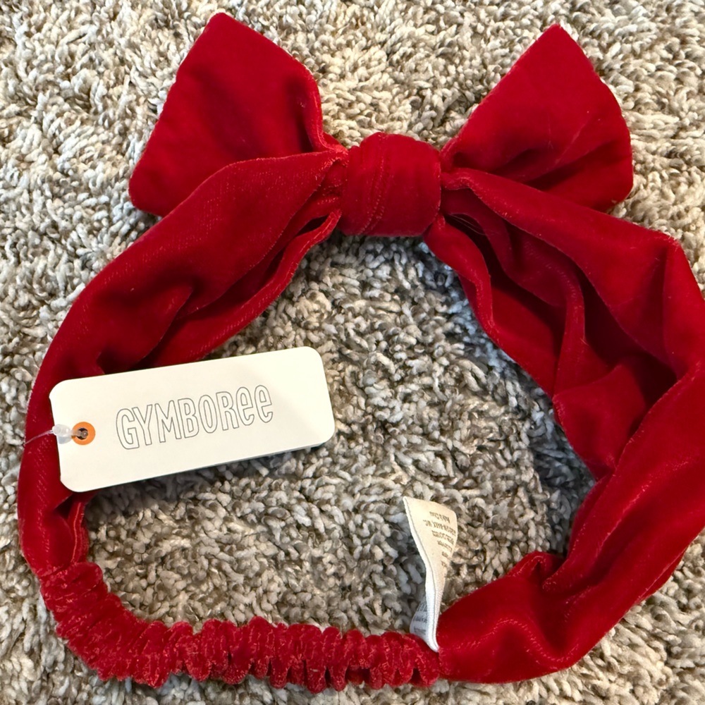 Gymboree Vibrant Red Velvet Bow Headband